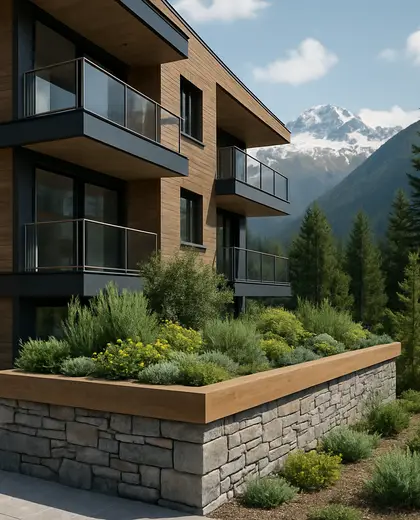 modern apartment — raised garden bed (alpine)