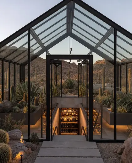 minimalist greenhouse — wine cellar (desert)