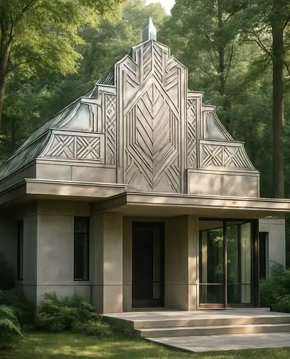 art deco home — roof (forest)