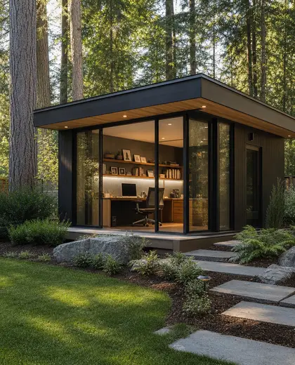 modern yard — home office (forest)