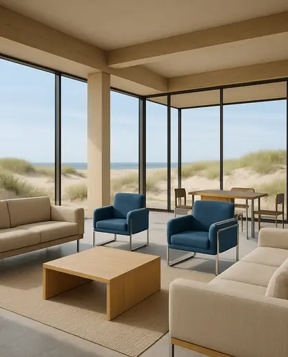 bauhaus public space — family room (coastal)