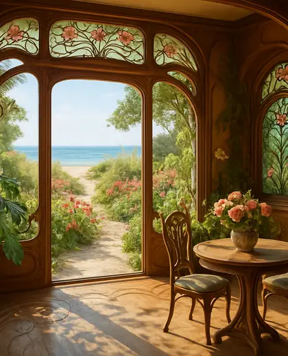 art nouveau garden — room (coastal)