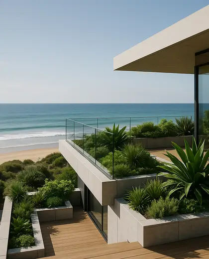 modern rooftop garden — roof (beach)
