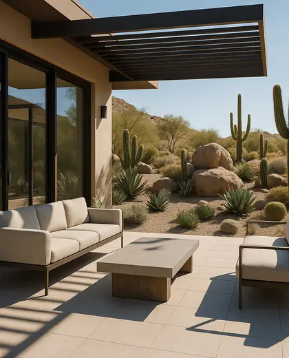 contemporary condo — patio (desert)