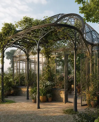 art nouveau greenhouse — pergola (rural)