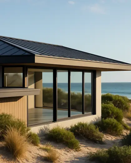 modern home — roof (beach)