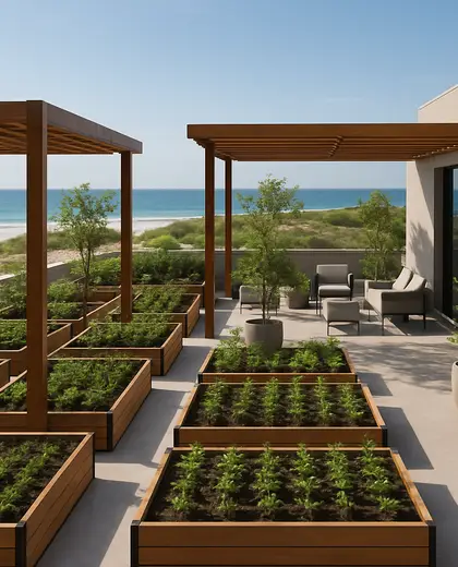modern rooftop garden — nursery (beach)