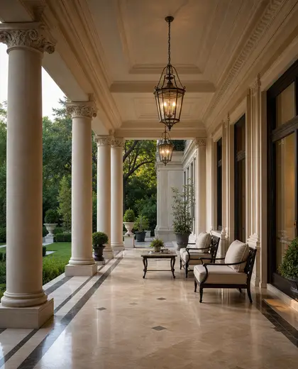 neoclassical facade — veranda (space)