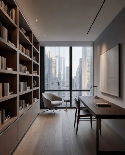 minimalist condo — library (urban)