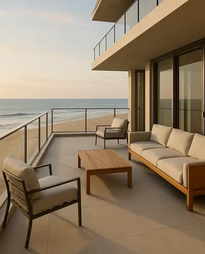 modern condo — patio (beach)