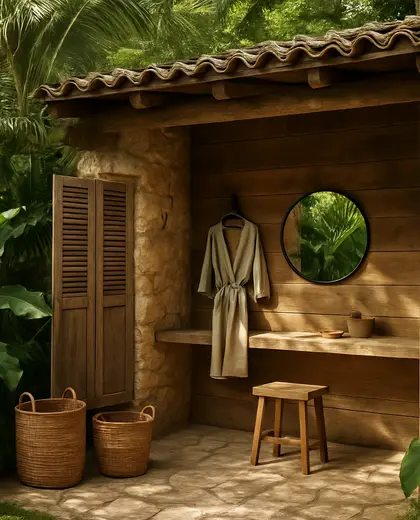 rustic yard — dressing room (tropical)