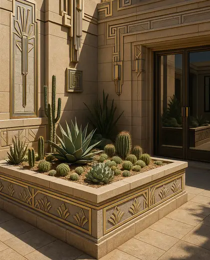 art deco apartment — raised garden bed (desert)