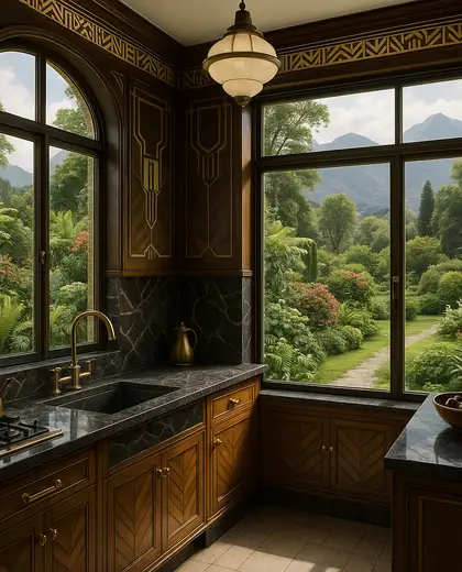 art deco garden — small kitchen (mountain)