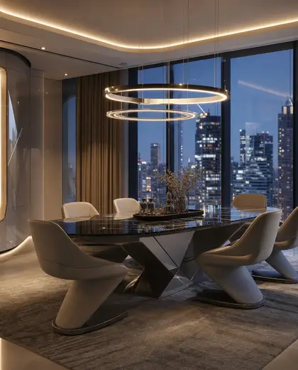 futuristic home — dining room (urban)