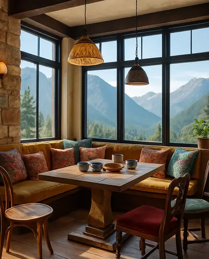eclectic hotel — breakfast nook (mountain)