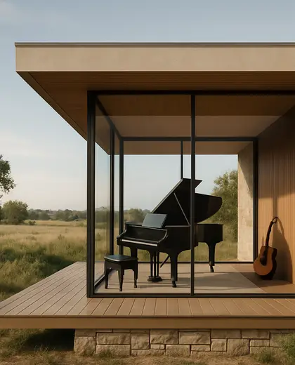 modern facade — music room (rural)