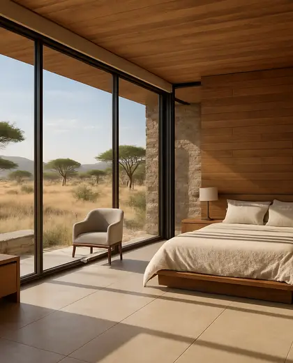 modern house — master bedroom (savanna)