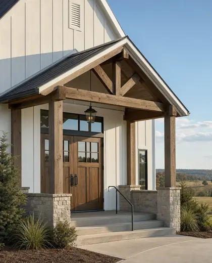 farmhouse church — entryway (rural)