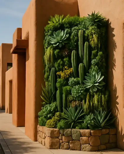 southwestern vertical garden — edging (urban)