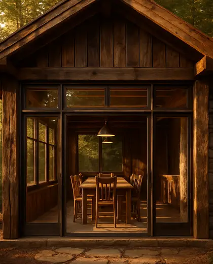 rustic facade — informal dining room (forest)