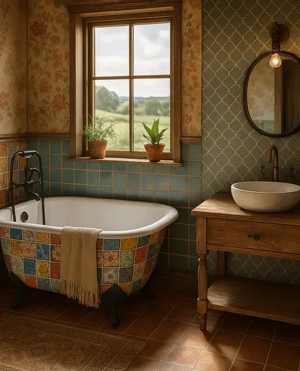 eclectic home — bathroom (rural)