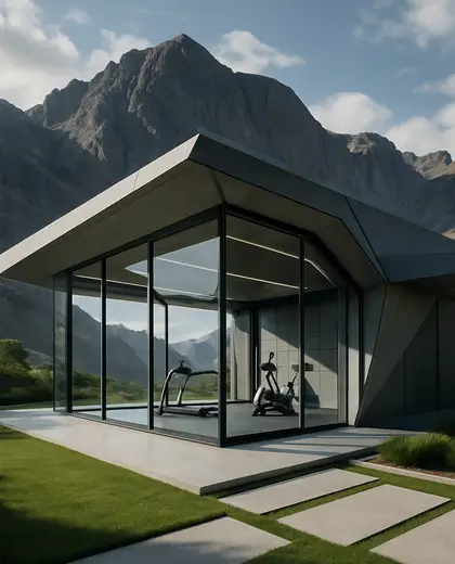 futuristic yard — training room (mountain)