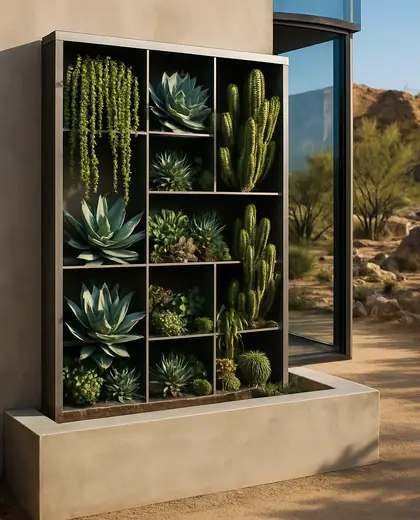 modern vertical garden — raised garden bed (desert)