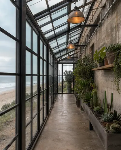 industrial greenhouse — hallway (beach)