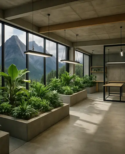 contemporary indoor garden — workshop (mountain)