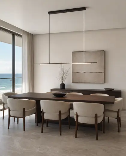 minimalist condo — formal dining room (beach)