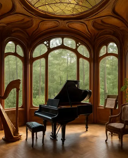 art nouveau penthouse — music room (forest)