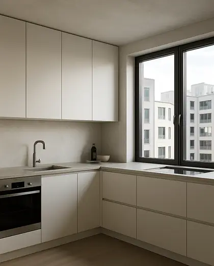 minimalist apartment — kitchen (urban)