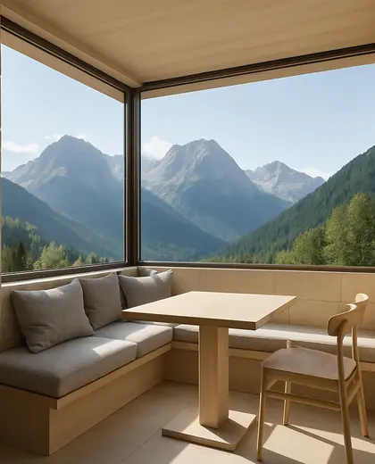 minimalist home — breakfast nook (mountain)
