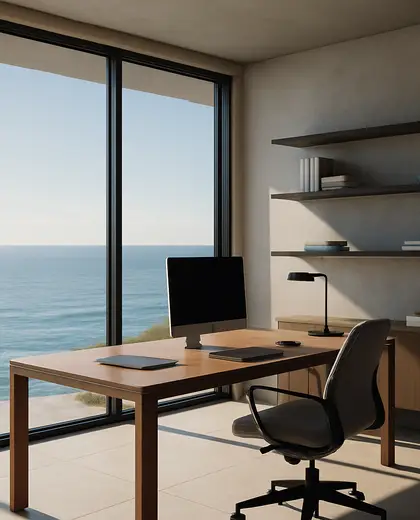 contemporary home — home office (ocean)