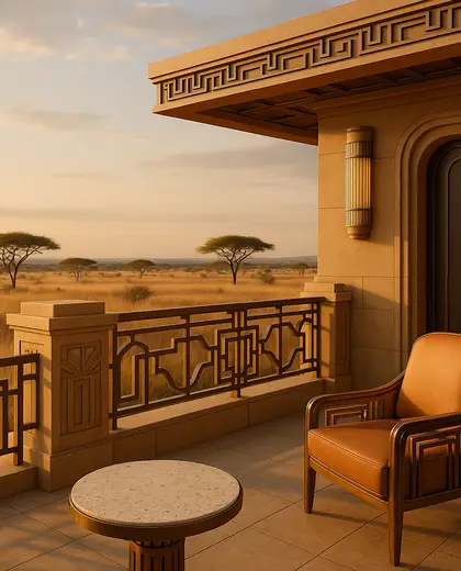 art deco house — terrace (savanna)