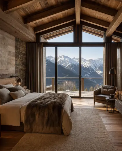 rustic penthouse — bedroom (mountain)