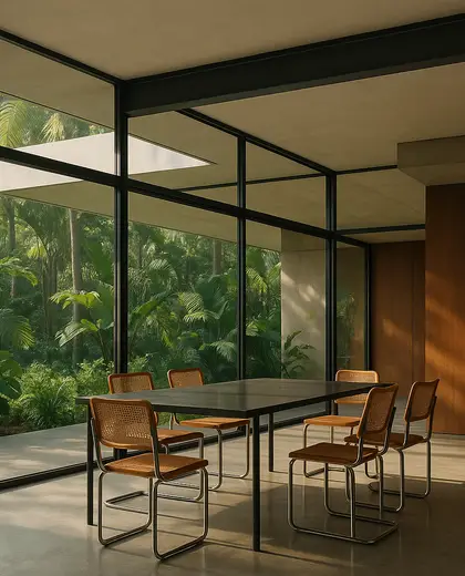 bauhaus building — informal dining room (tropical)