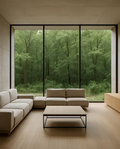 minimalist public space — family room (forest)