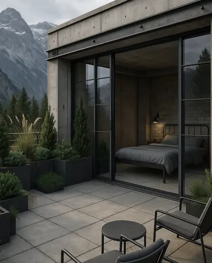 industrial rooftop garden — bedroom (alpine)