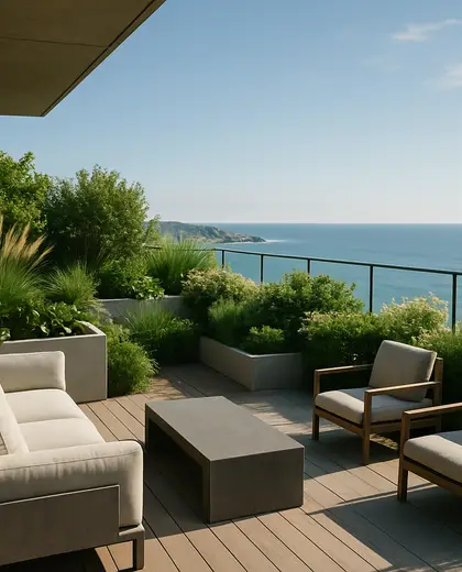 modern rooftop garden — roof (coastal)