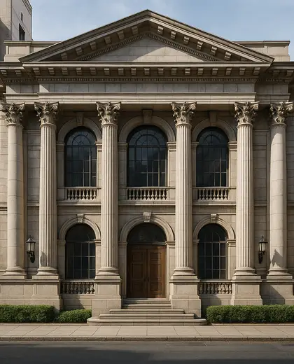 neoclassical facade — main hall (urban)