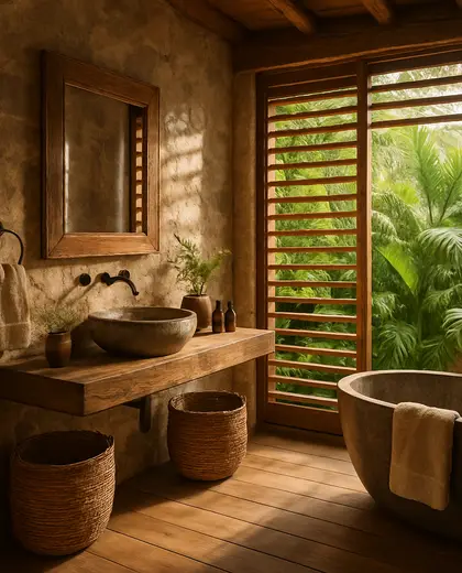 rustic condo — bathroom (tropical)