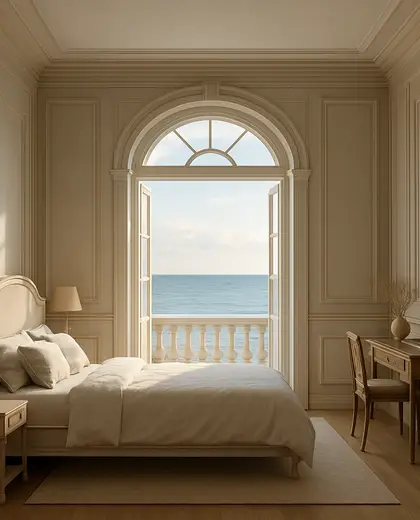 neoclassical building — youth bedroom (coastal)