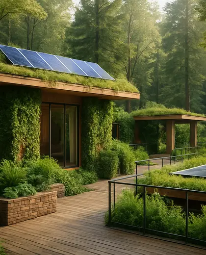 sustainable hotel — terrace (forest)