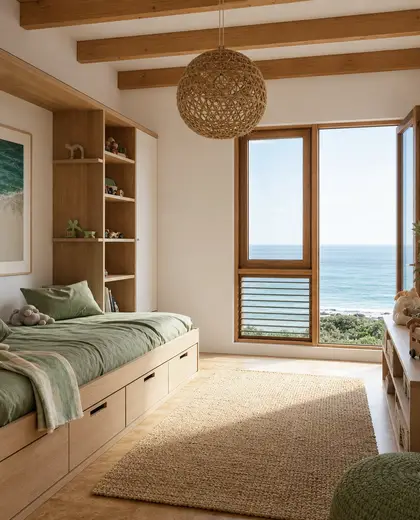 sustainable house — childrens bedroom (ocean)