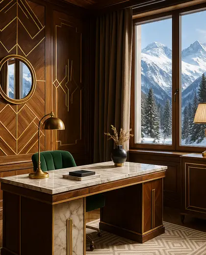 art deco apartment — home office (alpine)
