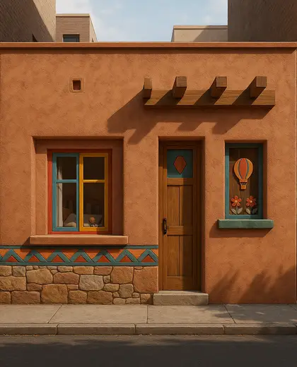 southwestern facade — childrens bedroom (urban)