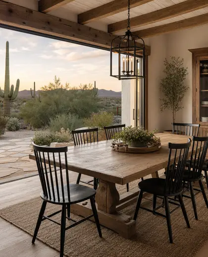 farmhouse backyard — dining room (desert)