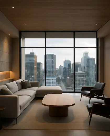 contemporary house — living room (urban)