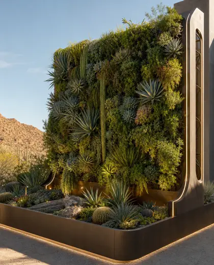 futuristic vertical garden — raised garden bed (desert)
